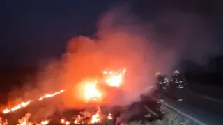 Un incendio consumió un automóvil en la ruta provincial 1